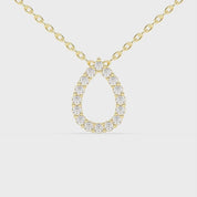 Teardrop Shaped Round cut 1.04 Cttw Lab Grown Diamond Pendant