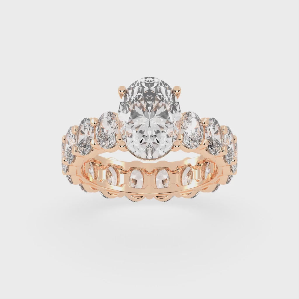 Oval Cut Fancy Lab Grown Diamond Engagement Ring