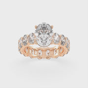 Oval Cut Fancy Lab Grown Diamond Engagement Ring