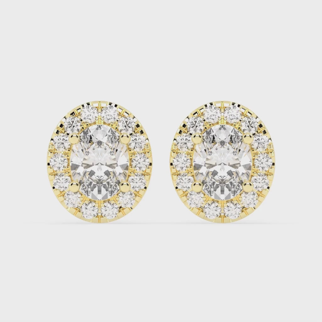 Halo Oval 4.6 cttw Lab grown diamond studs