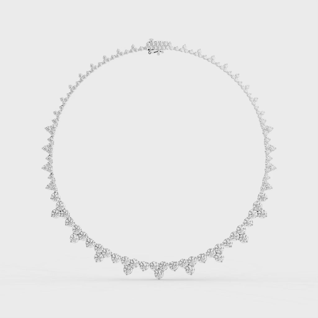 Fancy Round Cut Lab Grown Diamond Tennis Necklace