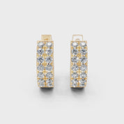 Double pave huggies 0.56 cttw lab grown diamond studs