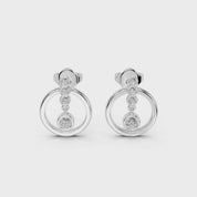 Open Circle round cut 0.14 Cttw Lab Grown Diamond Stud Earrings