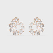 Multishape Round, Emerald and Marquise cut 6.59 Cttw Lab Grown Diamond Earrings