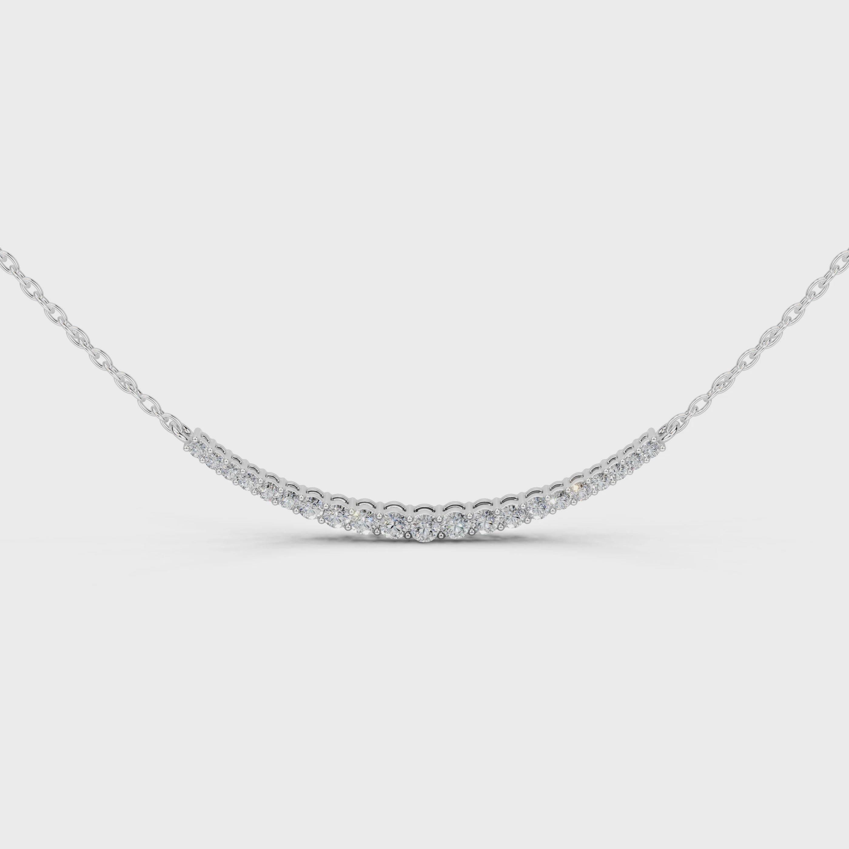 Round cut 1.45 Cttw Lab Grown Diamond Bar Pendant