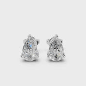 Three Prong Pear 1 Cttw Lab Grown Diamond Studs