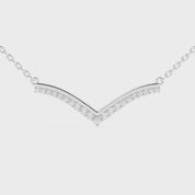 V shaped Round Cut 0.72 Cttw Lab Grown Diamond Bar Pendant