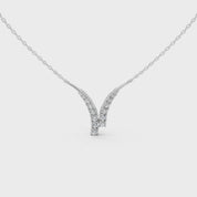 Fancy V shaped Round Cut 1.80 Cttw Lab Grown Diamond Pendant