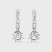 Fancy Hoop round cut 1.32 Cttw Lab Grown Diamond Earrings