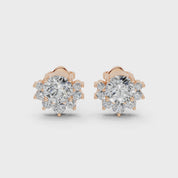 Fancy Halo round cut 2.78 Cttw Round Lab Grown Diamond Studs