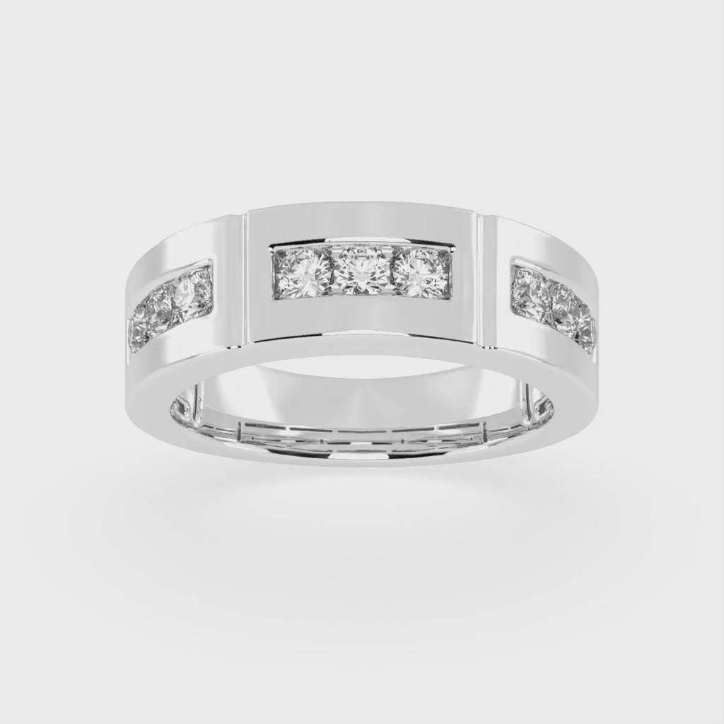 Round Cut Lab Grown Diamond Men's Anniversary Band