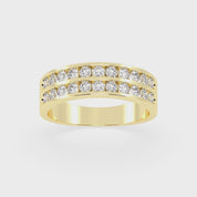 Pave Round Cut Lab Grown Diamond Men's Eternity Band