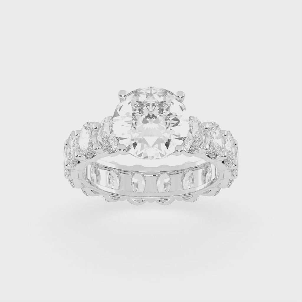 Round Cut Fancy Lab Grown Diamond Engagement Ring