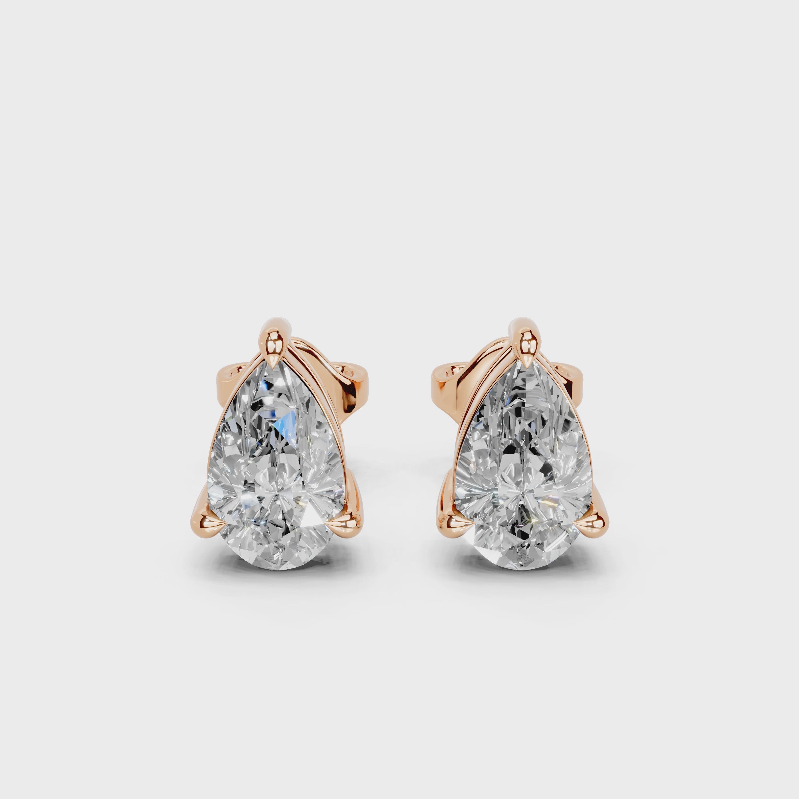 Three Prong Pear 1 Cttw Lab Grown Diamond Studs