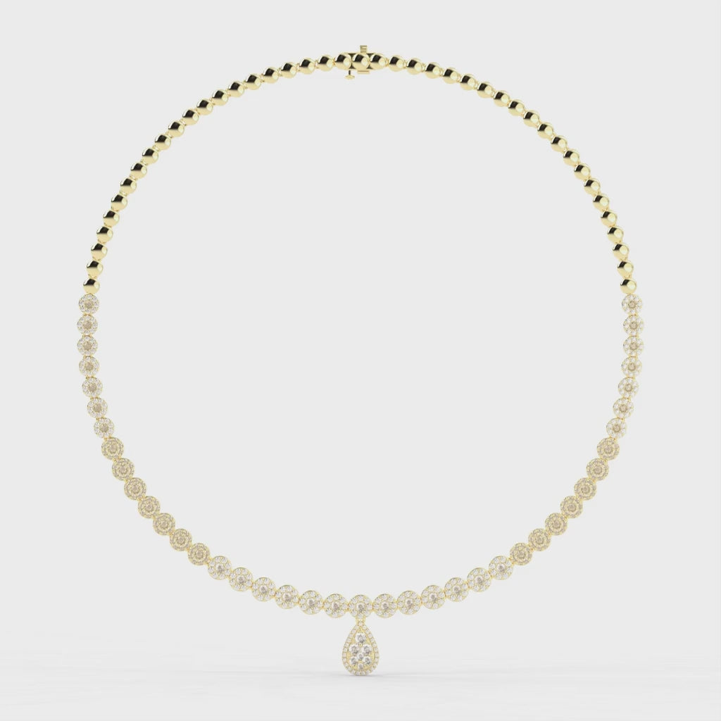 Teardrop Round Cut Lab Grown Diamond Necklace