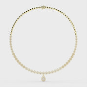 Teardrop Round Cut Lab Grown Diamond Necklace