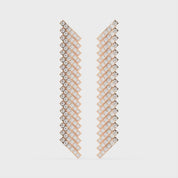 Long Pave Drop round cut 2.44 Cttw Lab Grown Diamond Earrings