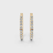 Fancy Hoop Round Cut 1.44 Cttw Lab Grown Diamond Earrings