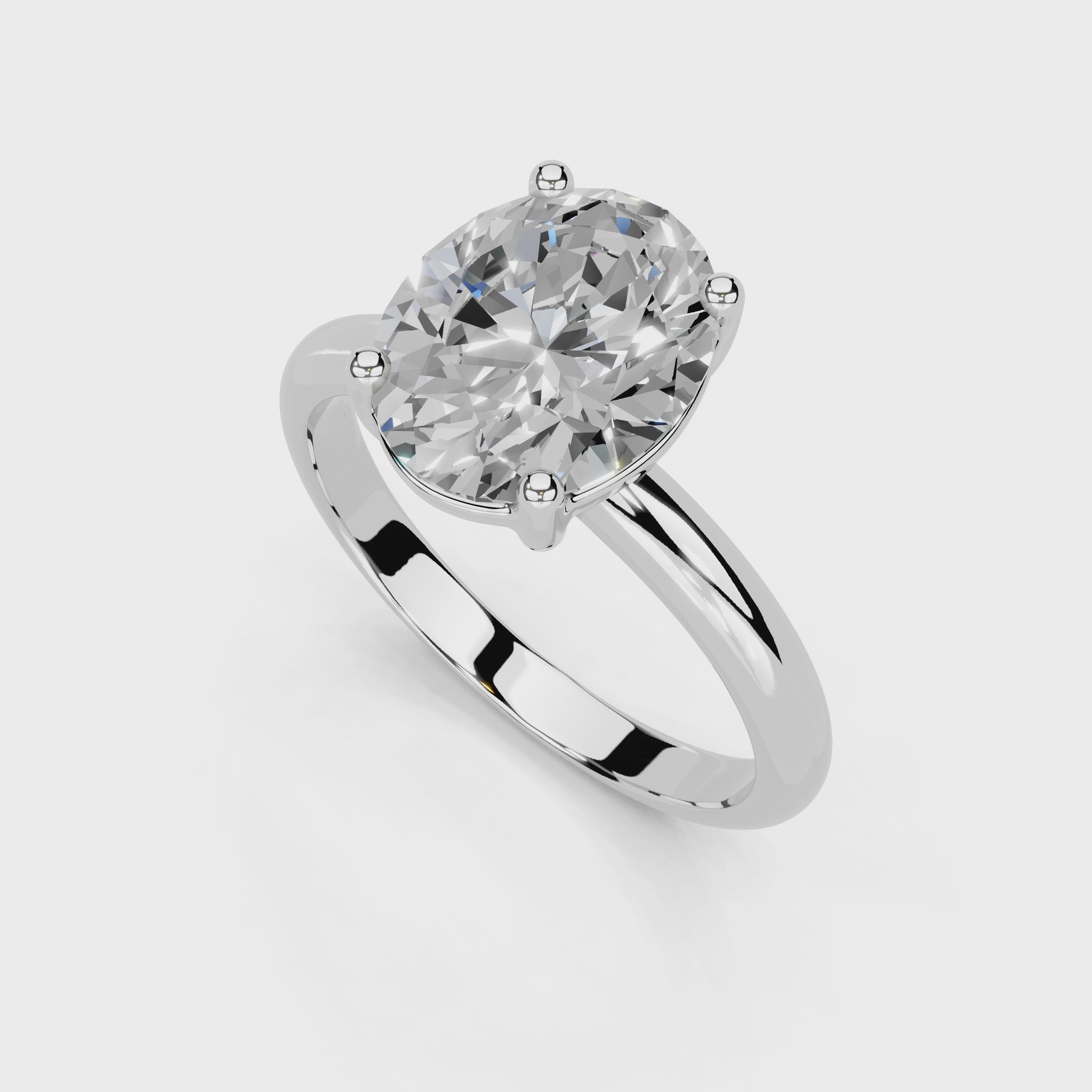 Oval Cut Classic  Solitaire Lab Grown Diamond Engagement Ring