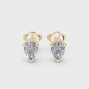 Three Prong Pear cut 1.2 Cttw Lab Grown Diamond Studs