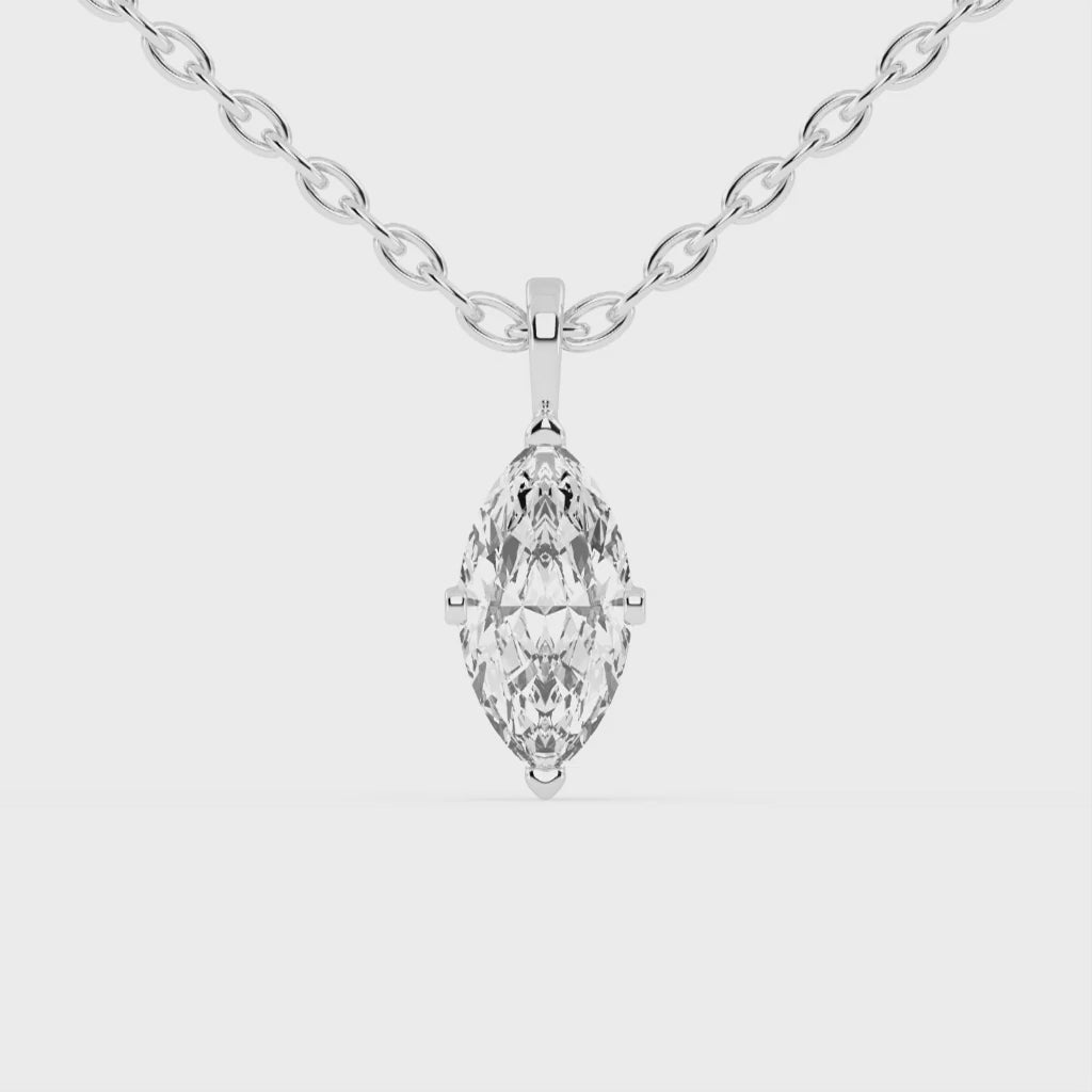 Solitaire Marquise cut 1.75 Cttw Lab Grown Diamond Pendant