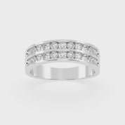 Pave Round Cut Lab Grown Diamond Men's Eternity Band