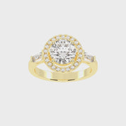 Round Cut Halo Lab Grown Diamond Engagement Ring