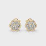 Flower Style round cut 0.70 Cttw Round Lab Grown Diamond Studs