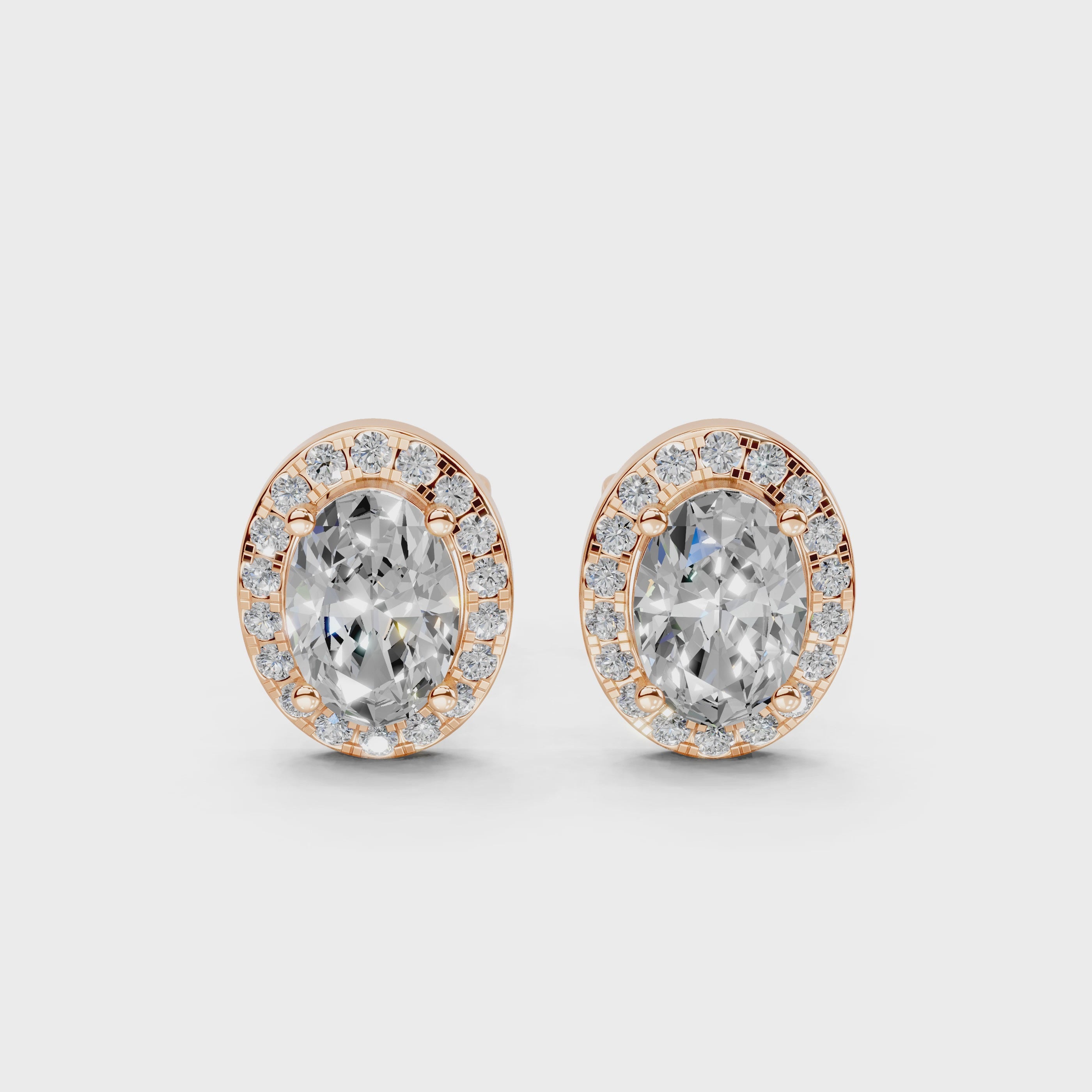 Halo Oval Cut 2.48  Cttw Lab Grown Diamond Studs