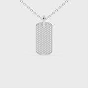 Round Cut 1.39 Cttw Dog Tag Lab Grown Diamond Pendant