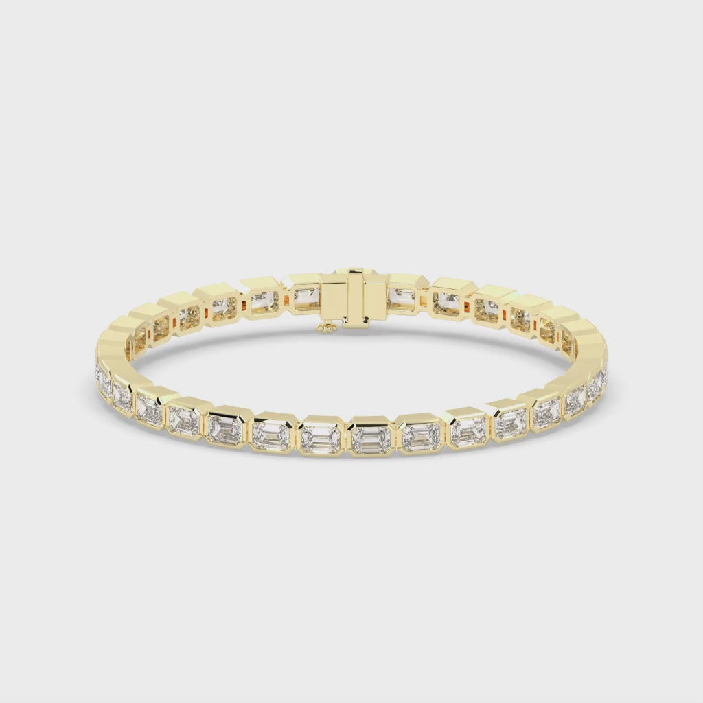 Emerald Cut Lab Grown Diamond Tennis Bracelet