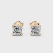 Four Prong Asscher Cut 0.94 Cttw Lab Grown Diamond Studs