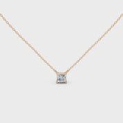 Princess Cut Lab Grown Diamond Solitaire Pendant