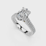 Oval Cut Double Pave Lab Grown Diamond Engagement Ring