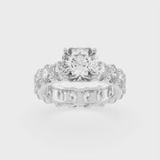 Asscher Cut Fancy Lab Grown Diamond Engagement Ring