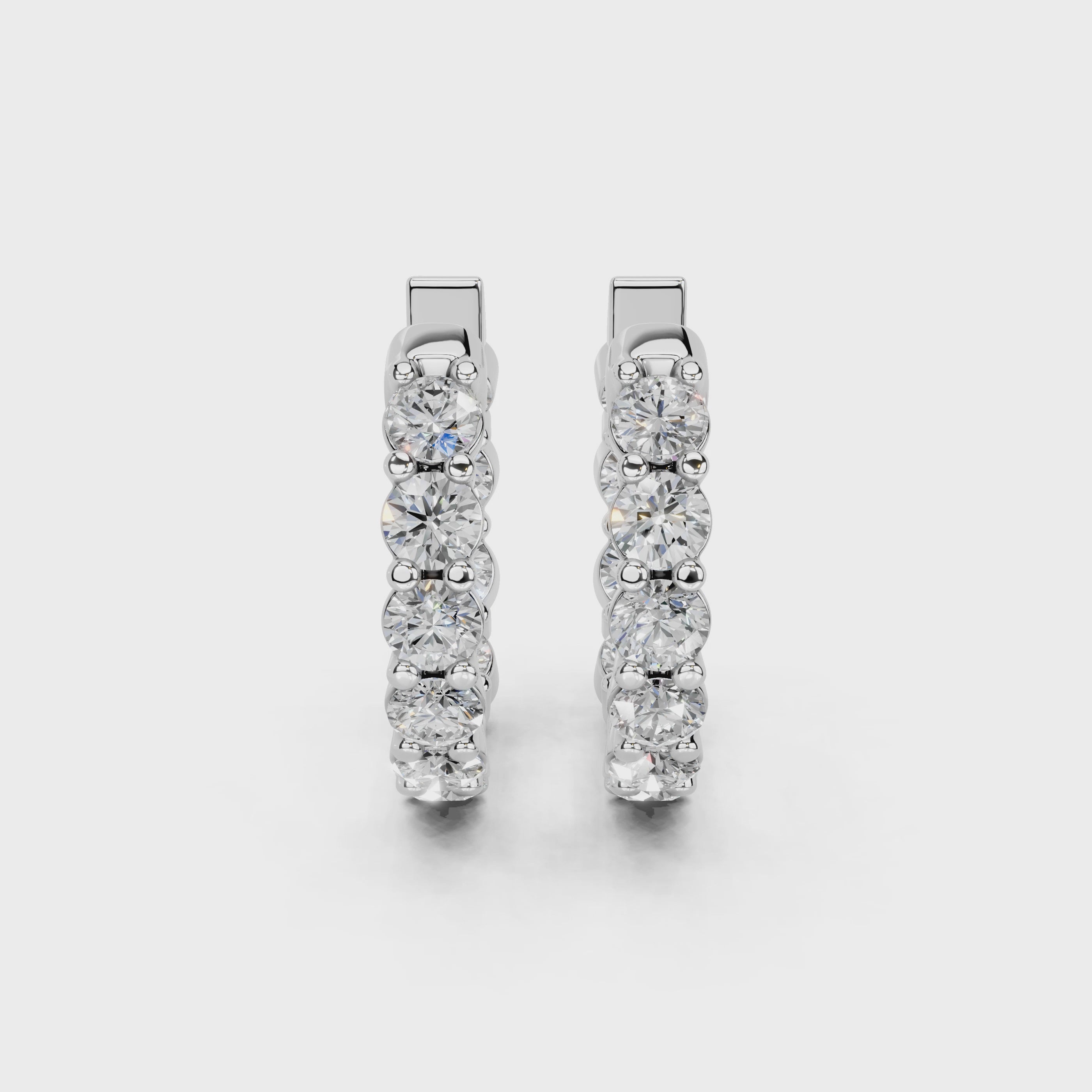 Huggies With Inside Out Diamonds 1.12 Cttw Lab Grown Diamond Earrings