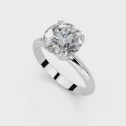 Round Cut Knife Edge Solitaire Lab Grown Diamond Engagement Ring (1.5-2mm width)