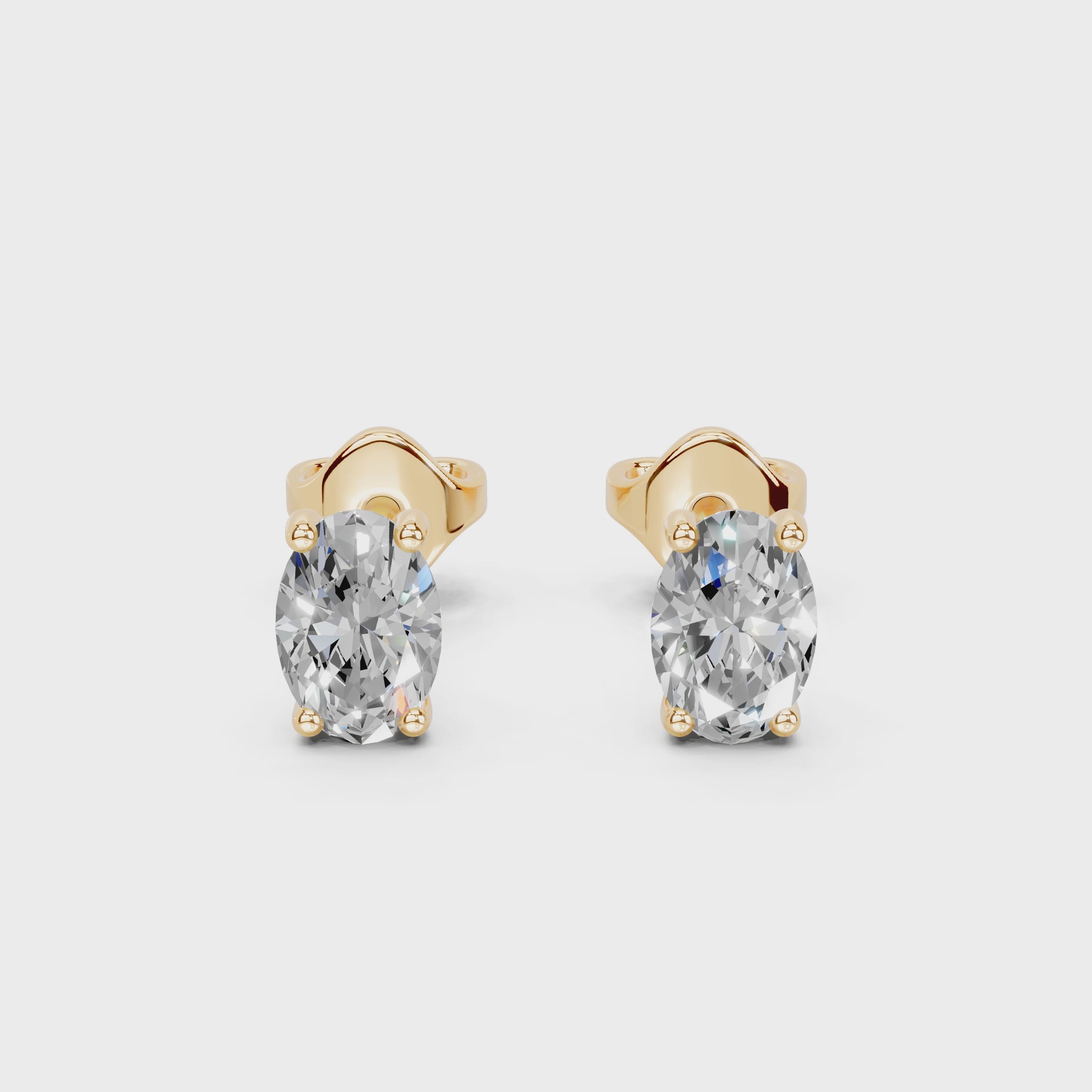 Four Prong Oval 1 Cttw Lab Grown Diamond Studs