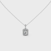 Halo Square Cushion Lab Grown Diamond Pendant