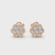 Flower Style round cut 0.70 Cttw Round Lab Grown Diamond Studs