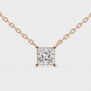 Princess Cut Lab Grown Diamond Solitaire Pendant