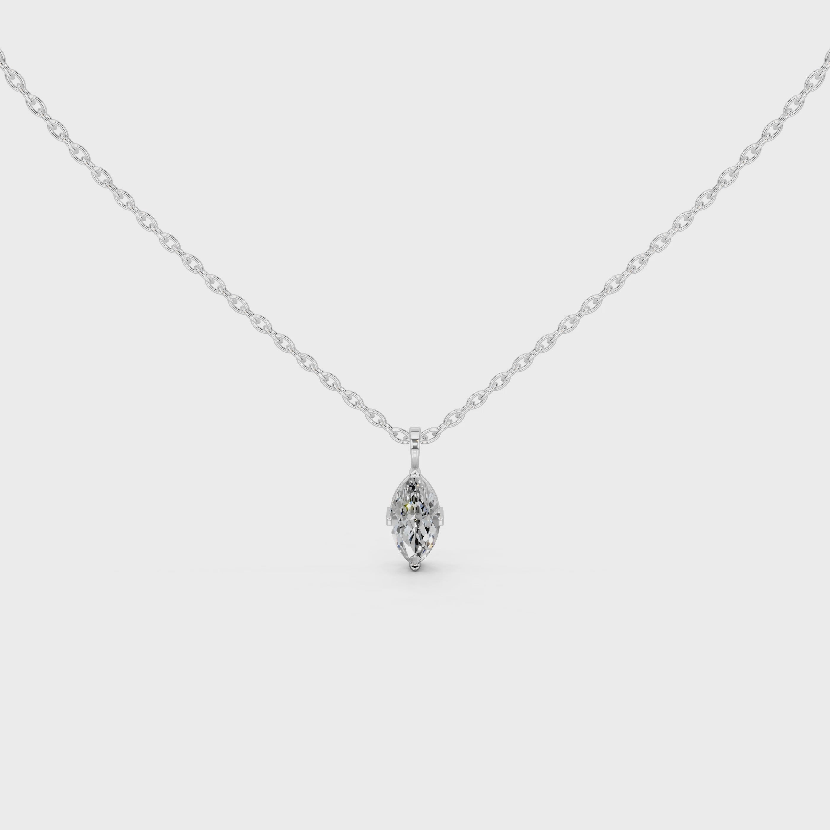 Solitaire Marquise cut 1.75 Cttw Lab Grown Diamond Pendant