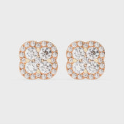 Floral Cluster round cut 1.24 Cttw Lab Grown Diamond Studs