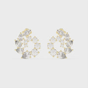 Multishape Round, Emerald and Marquise cut 6.59 Cttw Lab Grown Diamond Earrings