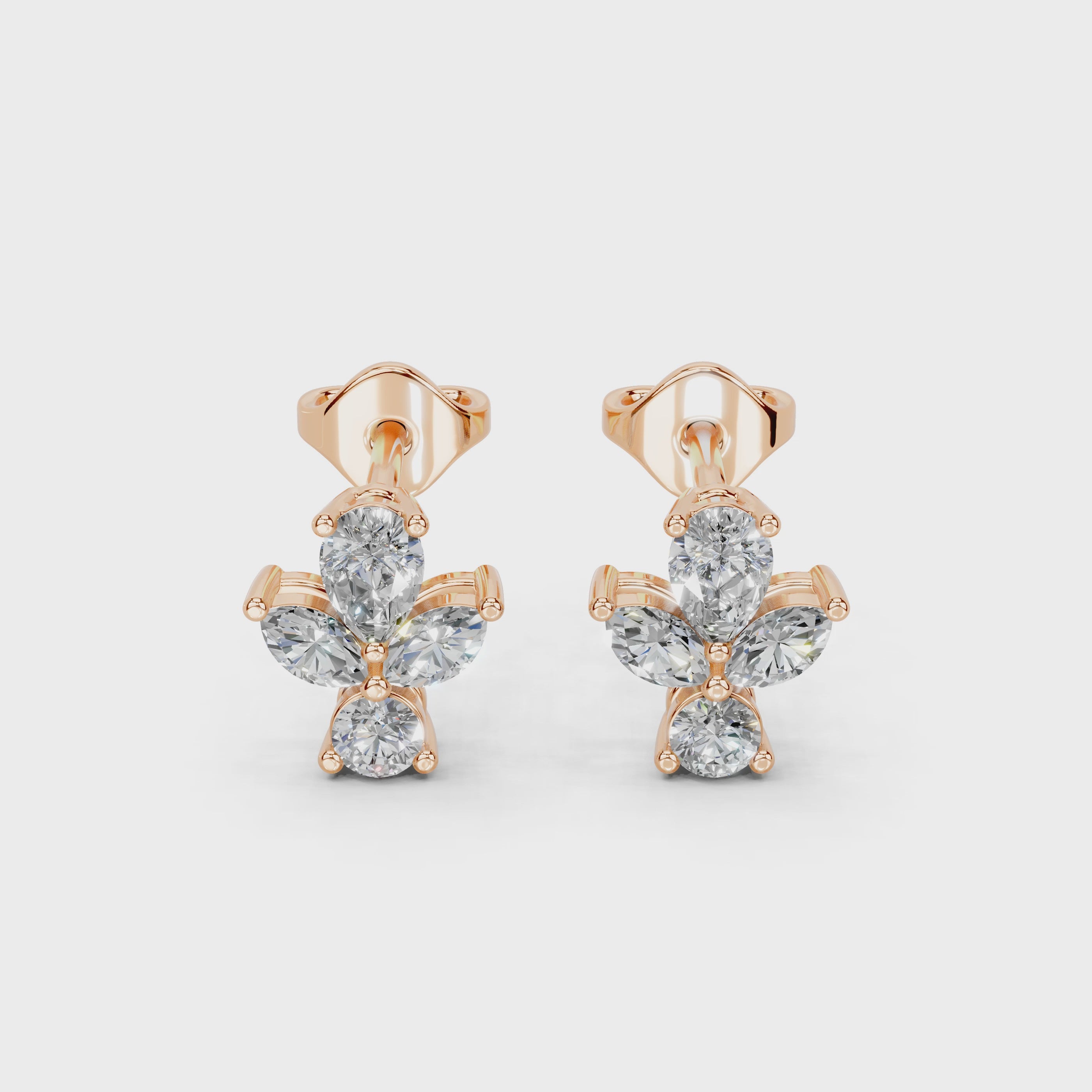 Multishape Fancy 0.82 cttw lab grown diamond studs