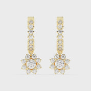 Fancy Hoop round cut 1.32 Cttw Lab Grown Diamond Earrings