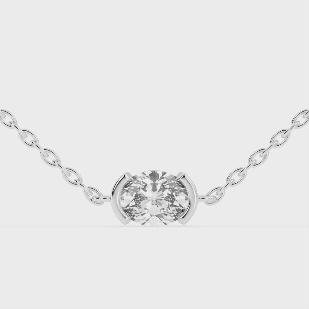 Bezel Set Oval Cut 2 Cttw Lab Grown Diamond Pendant