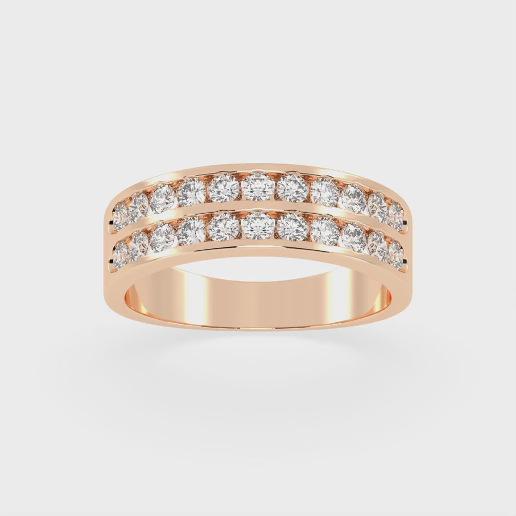 Pave Round Cut Lab Grown Diamond Men's Eternity Band