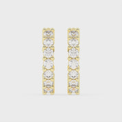 Fancy Hoop round cut 0.49 Cttw Lab Grown Diamond Earrings