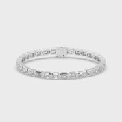 Emerald Cut Lab Grown Diamond Tennis Bracelet